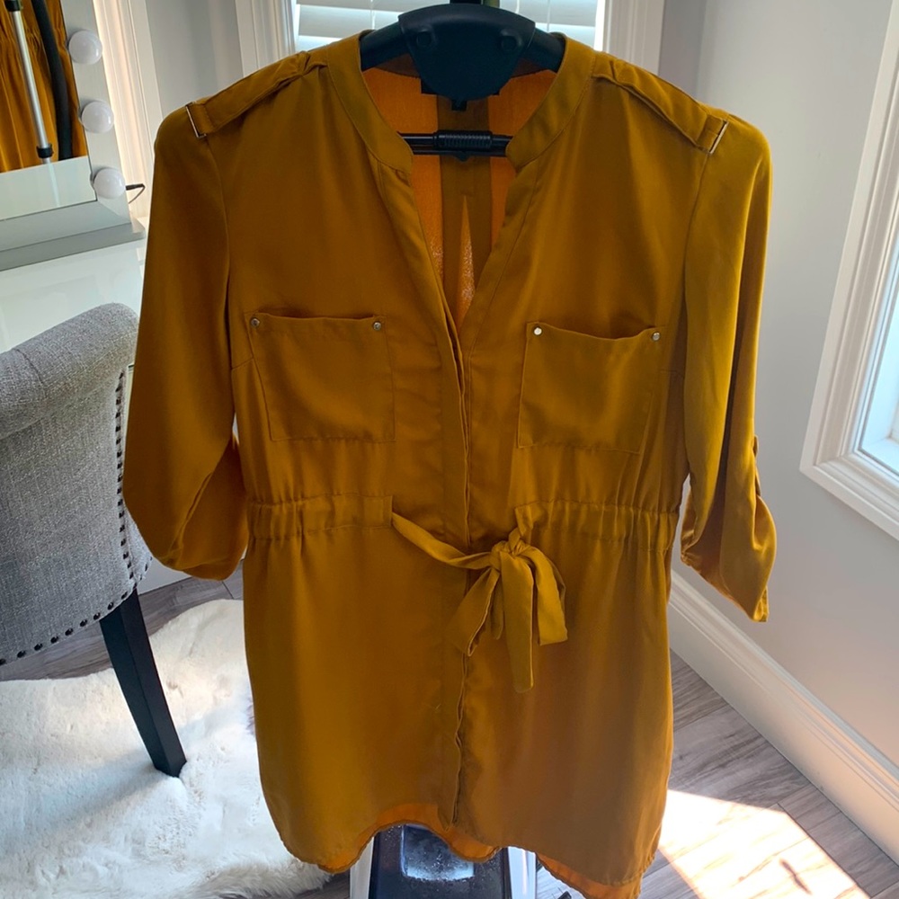 Dynamite Shirt Dress, size L. Mustard Colour